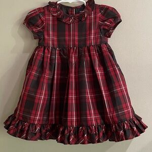 Ralph Lauren Baby Red Plaid Formal Dress